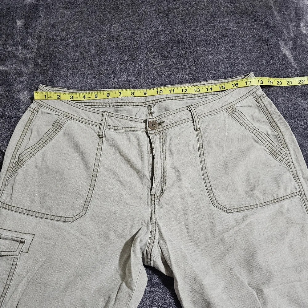 Sonoma Cargo Capri Cropped Pants Light Gray Cotton Lightweight Womens Size 16 - Picture 6 of 13